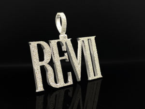 จี้สแตนเลสสตีลแบบฮิปฮอป ตัวอักษรตามสั่ง ประดับเพชร VVS สำหรับทั้งชายและหญิง - Product Image 3