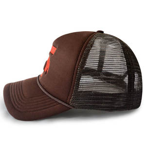 Gorra de camionero de 5 paneles lisa de malla con logotipo bordado de impresión personalizada profesional, gorra de camionero de espuma Premium - Product Image 2