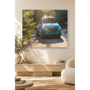Impression sur toile Fida Turquoise BMW M3 sur route forestière - Product Image 2