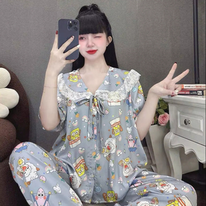 [COUTURE EN USINE] PW71 2025 Pyjamas pour femmes 100% tissu en coton pour aider le porteur à se sentir à l'aise dans toutes les activités - Product Image 1