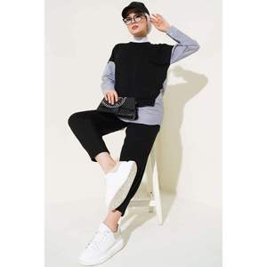 Ensemble de 2 pièces Loysha, chemise ornée, noir - Product Image 4