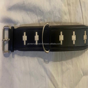 Polo de cuero acolchado resistente para perro, collar para mascotas, decorado con hilo de cera, diseño grande, estilo polo, de cuero acolchado - Product Image 2