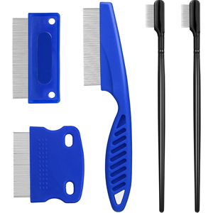 Fine Teeth Grooming <b>Comb</b> for Dogs & Cats Simple Style <b>Comb</b> with Rubber Handle Custom Size Stainless Steel & ABS Plastic Material - Product Image 1
