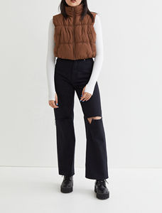 Gilet matelassé sans manches léger et chaud pour femme, style tendance, imperméable, broderie, veste d'hiver - Product Image 6