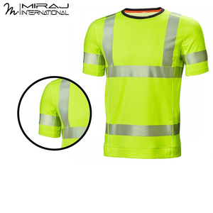 2025 Construction respirante réfléchissant sécurité routière Logo personnalisé impression O cou hommes vêtements de travail T-Shirts - Product Image 3