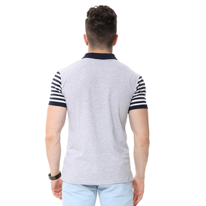 Polos décontractés col en O à manches courtes coupe ajustée pour hommes Design solide Vêtements grande taille-Logo personnalisable BD - Product Image 2