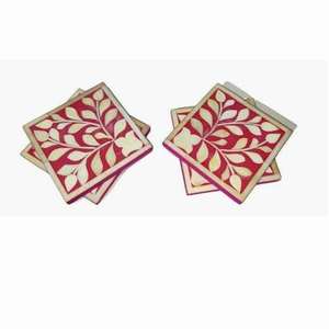 Juego de Posavasos Artesanales de Hueso con Incrustaciones y Diseño de Arte Moderno para Decoración del Hogar, Recuerdos de Boda y Ocasiones de Regalo - Product Image 4