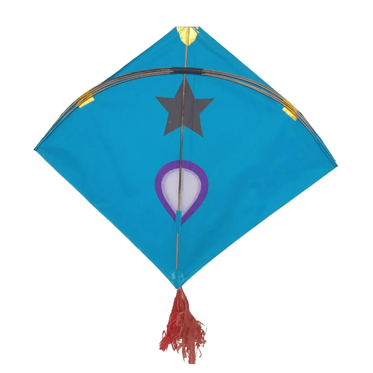 Blue Star Color Indischer Drachen für Kinder Erwachsene aus dem Kraft papier Am besten für Outdoor-Sport-Abenteuer Blue Kite For All Festival