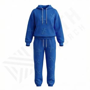 Nouveauté, vente en gros, survêtement personnalisé à effet délavé, ensemble deux pièces, sweat-shirt et pantalon de jogging, ensembles de jogging pour femmes, ensemble de sport personnalisé - Product Image 1