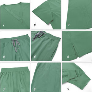 Elegantes chaquetas de fregado elásticas, fabricante a granel, tela suave, uniforme de fregado femenino, conjuntos de fregado redondos para mujer - Product Image 6