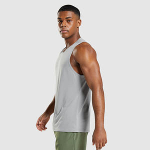 Camiseta sin mangas de gimnasio personalizada de alta calidad para hombre, de punto, transpirable, de secado rápido, 100% algodón, estilo informal, logotipo de talla de Color personalizado - Product Image 3