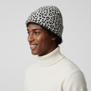 Gorro de Mohair Tejido Jacquard, Corte Holgado, Estilo Casual, para Otoño/Invierno, Moda Urbana - Product Image 2