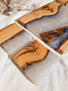 Ensemble de sous-verres en résine époxy carrés et ronds de haute qualité, effet océan, style féerique, moule décoratif pour cadeaux - Product Image 5