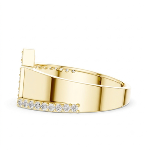 Bague Cluster 1,50 Carat, Coupe Brillante, Couleur F, Pureté VS1, Unisexe, Luxe, Or Jaune 18 carats, Diamant de Laboratoire Certifié IGI - Product Image 4