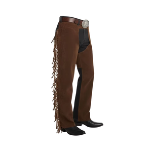 Nuevas Chaps de Cuero Genuino Estilo Western Tradicional con Flecos Laterales - Product Image 1
