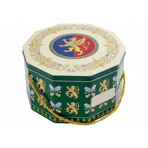 Boîte en métal cylindrique à finition mate recyclable personnalisable avec poignée pour biscuits, stockage alimentaire et emballage cadeau - Product Image 2