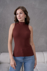 T-shirt tricoté sans manches à col roulé Body Slim Fit respirant anti-boulochage chemisier confortable et élégant personnalisable OEM - Product Image 3