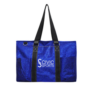 กระเป๋าผ้าแคนวาสแบบถือสำหรับเดินทาง, กระเป๋าผ้าแคนวาสแบบสะพายไหล่กันน้ำประดับมุกมีขนาดใหญ่สามารถออกแบบได้ตามต้องการ - Product Image 1