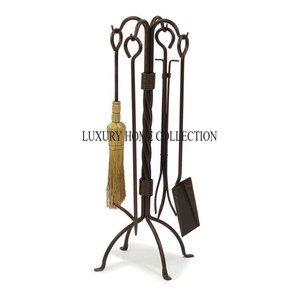 High-Strength Stainless Steel Fire Pit Tool Set with Heat-Resistant Handles Convenient <b>Log</b> <b>Holder</b> for Fire Control - Product Image 5
