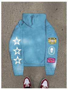 Mens embroidered oversized <b>zip</b> <b>up</b> <b>hoodie</b> streetwear casual wear design with premium heavy fabric and modern fit - Product Image 4