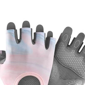 Guantes de Fitness de gimnasio de medio Dedo de Color sólido de la mejor calidad profesional Material transpirable antideslizante personalizado para deportes - Product Image 6