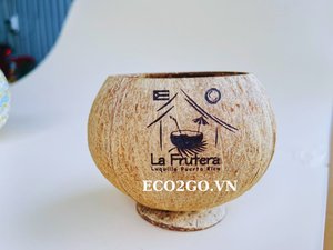 ฤดูร้อน 2026 Eco2go เวียดนาม แก้วและจานรองทำจากเปลือกมะพร้าว เป็นมิตรกับสิ่งแวดล้อม สลักโลโก้ สไตล์คลาสสิก สำหรับชา ไอศกรีม สมูทตี้ - Product Image 5