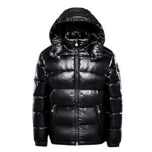 Doudounes pour hommes avec fermeture éclair couleur noire vêtements de mode respirant coupe-vent doudoune pour l'hiver - Product Image 1