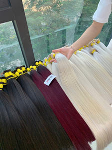 Extensiones de cabello a granel Producto de Venta caliente 2025 colores rubios Natural recto de alta calidad Super doble dibujado - Product Image 3