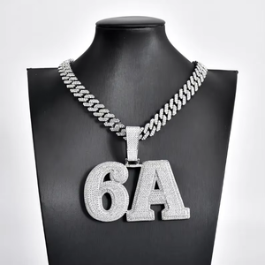 925 <b>Silver</b> Moissanite Star Letter HipHop Iced Custom <b>Initial</b> Unisex <b>Necklace</b> Luxury Bling Fashion Fine Jewelry Pendants Charms - Product Image 2