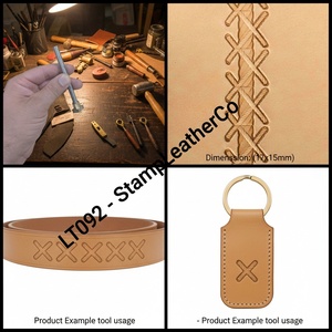 Sello de cuero LT092 con puntadas de estilo de cuerda 17x15mm (2/3 \ "X 7/12 \") para manualidades - Product Image 1