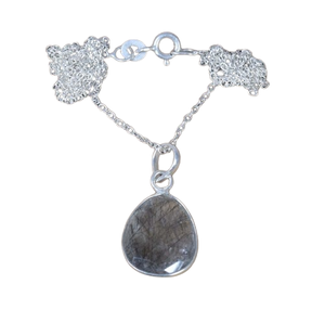 Pendentif de mode Rutile noir fait à la main 925 pendentif en argent Sterling pierre précieuse bijoux autre forme pendentif de créateur cadeau pour elle - Product Image 1