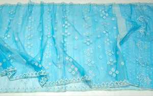 Nouvelle arrivée Deshi Dhakai SKY Blue Jamdani Sharee Qualité d'exportation pour les femmes JAMDANI TISSU VERT Golden Sky Blue du Bangladesh - Product Image 6