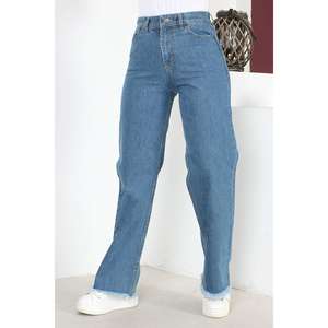 Pantalon en jean décontracté Mega Merchant avec détails à franges, matière Spandex/Polyester, coupe classique - Product Image 3