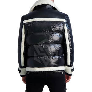 2025 hiver col montant veste en cuir de mouton pour hommes usine directe grande taille avec Logo avant approvisionnement direct - Product Image 3