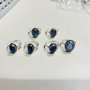 Vente chaude femmes 925 Sterling Silver Fine Anneaux De Mariage Kyanite Gemstone Tendance Design De Mode Usine Directe En Gros - Product Image 4