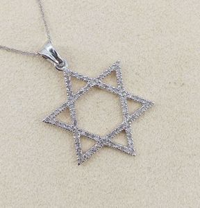 Collier pendentif en diamant blanc rond naturel de 1.18 ct Design d'étoile à la mode en argent sterling 925 avec chaîne à maillons - Product Image 1