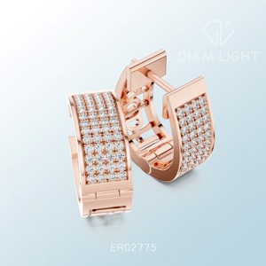 ต่างหูแบบกลุ่มทรงกลม ดีไซน์หรูหรา สำหรับงานแต่งงาน งานเลี้ยง สวมใส่ในชีวิตประจำวัน และการส่งออก ได้รับการรับรองจาก IGI - Product Image 2