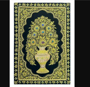 Exquisito trabajo hecho a mano Zari bordado arte elegante colgante de pared para decoración del hogar tela autoadhesiva para sala de estar dormitorio - Product Image 2