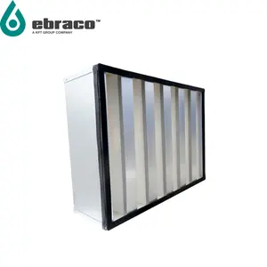 Nuova condizione Ebraco H13 99.95% V Bank filtro Hepa 4V 610x610x292mm (24x24x12 pollici) per HVAC, AHU, camera bianca-personalizzato