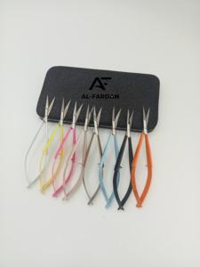 Custom Colors Eyelash Eyebrow <b>Makeup</b> <b>Scissors</b> Spring-Loaded Sharp Straight Curved Blades Sustainable Stainless Steel Laser Logo - Product Image 6