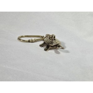 Porte-clés tortue nautique en laiton antique, breloque animale en métal vintage pour usage professionnel - Product Image 3