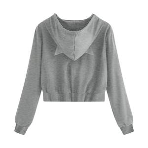 Sudadera con Capucha de Orejas de Gato para Hombre, Invierno, Casual, Manga Larga, Cierre de Cremallera, Sólida, Transpirable, Resistente al Viento, 100% Algodón - Product Image 3