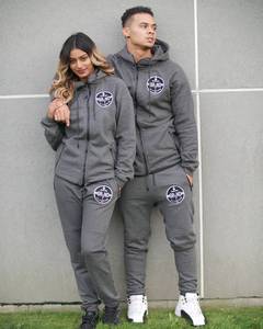 ชุดเซ็ตสตรีทแวร์ผู้ชาย เสื้อฮู้ดดี้ทรงหลวมแบบมีซิป กางเกงขายาวทรงกระบอกใหญ่ ชุดวอร์มผู้ชาย - Product Image 3