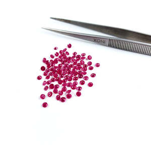 Natural Mozambique Untreated Ruby Calibrated <b>Rounds</b> 2mm & 3mm Brilliant Cut <b>Cushion</b> Shape Clear Color High Quality Gemstone - Product Image 4
