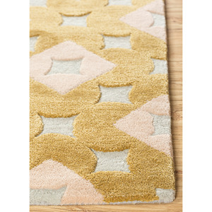 Jaipur Wunderkammer Gold <b>Hand</b> <b>Tufted</b> Wool & Viscose <b>Rugs</b> Geometric Striped Pattern for Home Living Room or Hallway Top-106 - Product Image 4