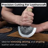 Grand couteau demi-lune lame tranchante de rasoir forgée à la main en acier au carbone trempé, manche ergonomique, avec gaine en cuir outil en cuir