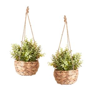 Panier suspendu en jacinthe d'eau, support de plante, panier artisanal pour plantes, pots suspendus - Product Image 5