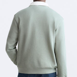 เสื้อสเวตเตอร์คอปกของผู้ชายผ้าฝ้าย100% ทรงพอดีตัวปกติเสื้อสเวตเชิ้ตผ้าหนาปรับแต่งโลโก้ได้ตามต้องการสำหรับฤดูหนาว - Product Image 2