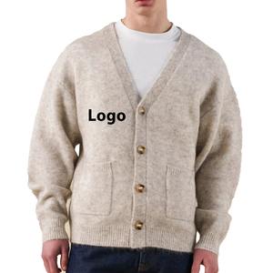 Pulls pour hommes avec logo personnalisé Stock Hiver Col rond Tricoté Pull respirant Uni Tricoté en coton Pull - Product Image 6