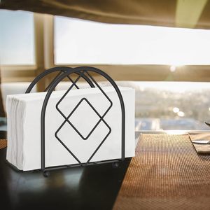 Porte-serviettes en acier inoxydable de couleur noire de qualité supérieure de grande taille parfait pour la décoration de table à manger élégante Home Essentials - Product Image 5